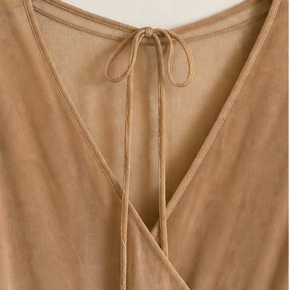 Camel Ruffle Blouse - Picture 4 of 6